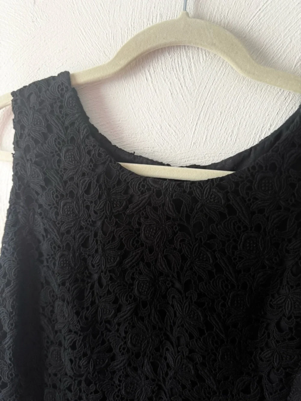 Talbots Black Lace Shift Dress 100% Cotton Classic Elegant Cocktail Work Sz 12 - Picture 4 of 6